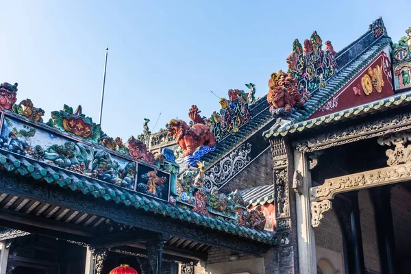 Colorida Arquitectura Del Clan Chen Sala Ancestral Guangzhou Guangdong China — Foto de Stock