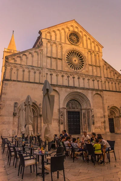 Zadar Croazia Agosto 2019 Cattedrale Zara Tramonto — Foto Stock