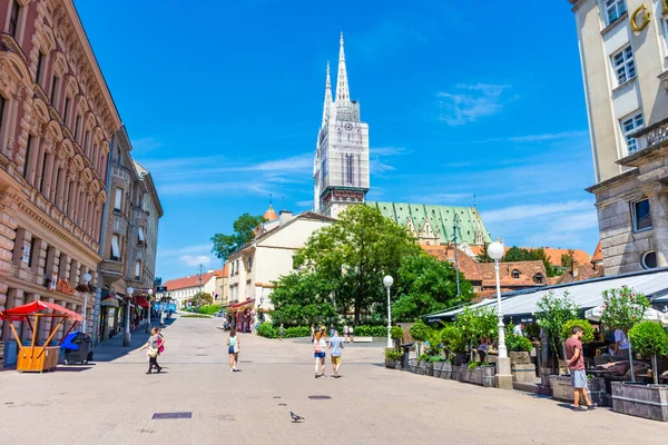 Zagreb Croatia Sie 2019 Katedra Zagrzebiu Centrum Miasta — Zdjęcie stockowe