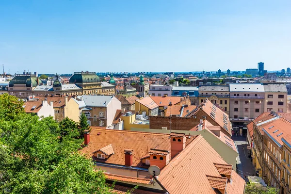 Tetők Zágráb Belvárosában Felülről Horvátország — Stock Fotó