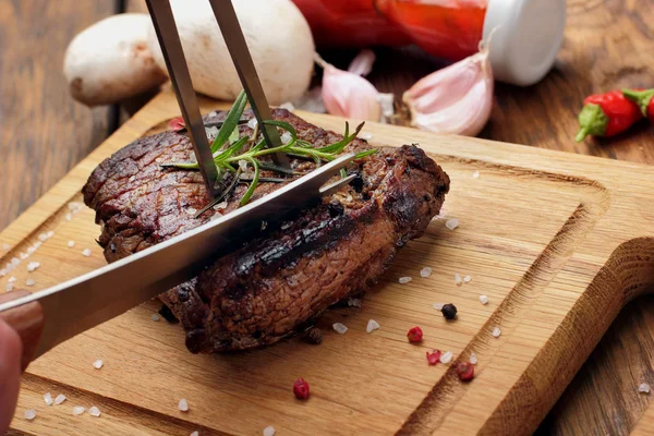 Delicious beef steak, product photo, — Stock Photo, Image