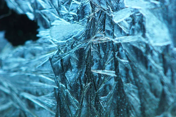 Textura de gelo, macro, azul quebrado frio o fundo — Fotografia de Stock