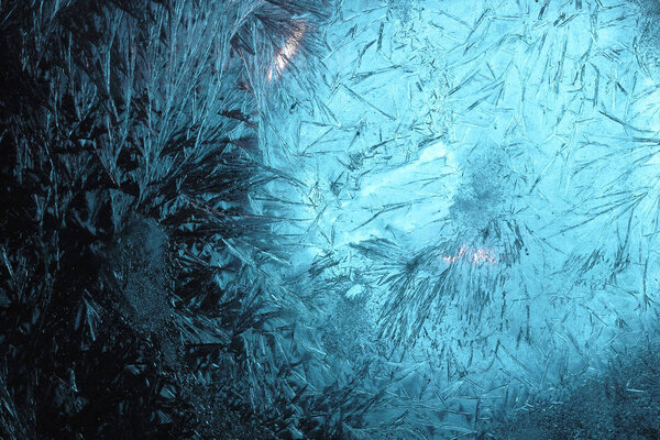 ice texture, macro, blue cold the background