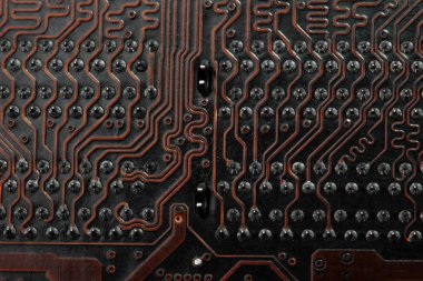 Bilgisayar anakart arka - teknoloji kavramı Close-Up