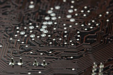 Bilgisayar anakart arka - Close-Up teknoloji concept.selective odak yakın çekim