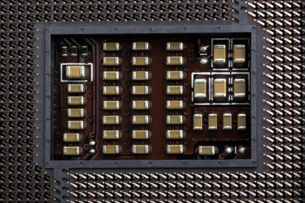 Presa vuota del processore cpu su una macro della scheda madre del computer — Foto Stock