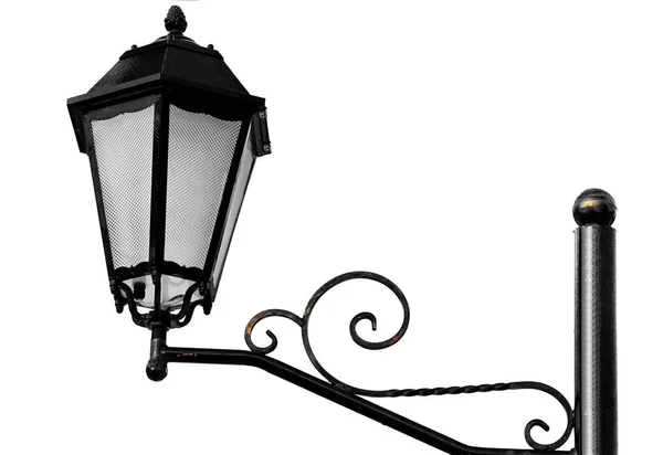 Closeup of old street light.White background isolated — Stock Photo, Image
