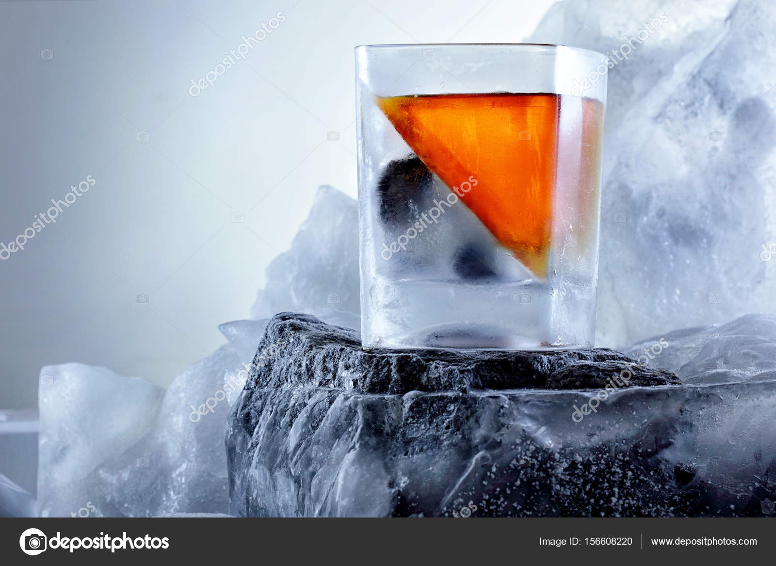 Glass of On the iceberg, ice photo of