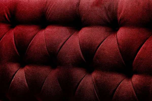 Bordo pano vermelho sofá textura fundo. Conceito Texturas de mobiliário — Fotografia de Stock