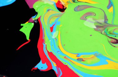 Makro, farklı renkte yağlı boya. Renkli akrilik. modern sanat konsepti