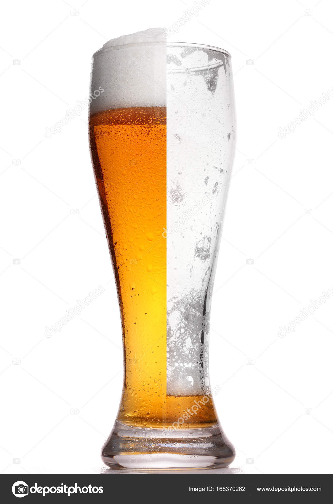 Verplicht Impressionisme deken Glass of beer half full half empty, isolated on white.Concept half full,half  empty Stock Photo by ©simplesseller.gmail.com 168370262