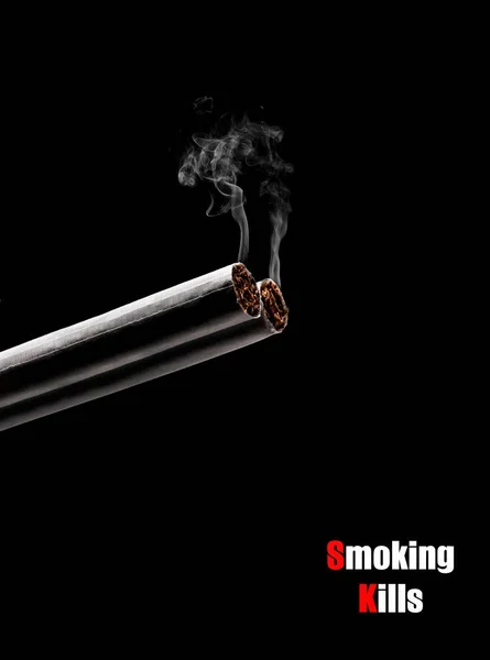 Roken is dodelijk. Sigaret zoals dubbele vat geweer schieten. Conceptuele afbeelding. — Stockfoto