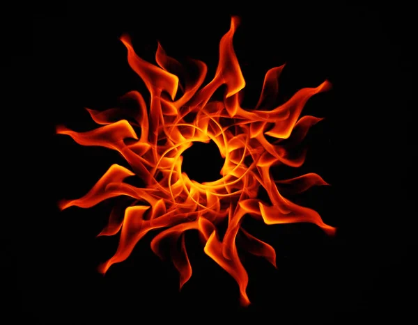 Fire flames on black background.Abstract fire.Abstract background .Isolated on black — Stock Photo, Image