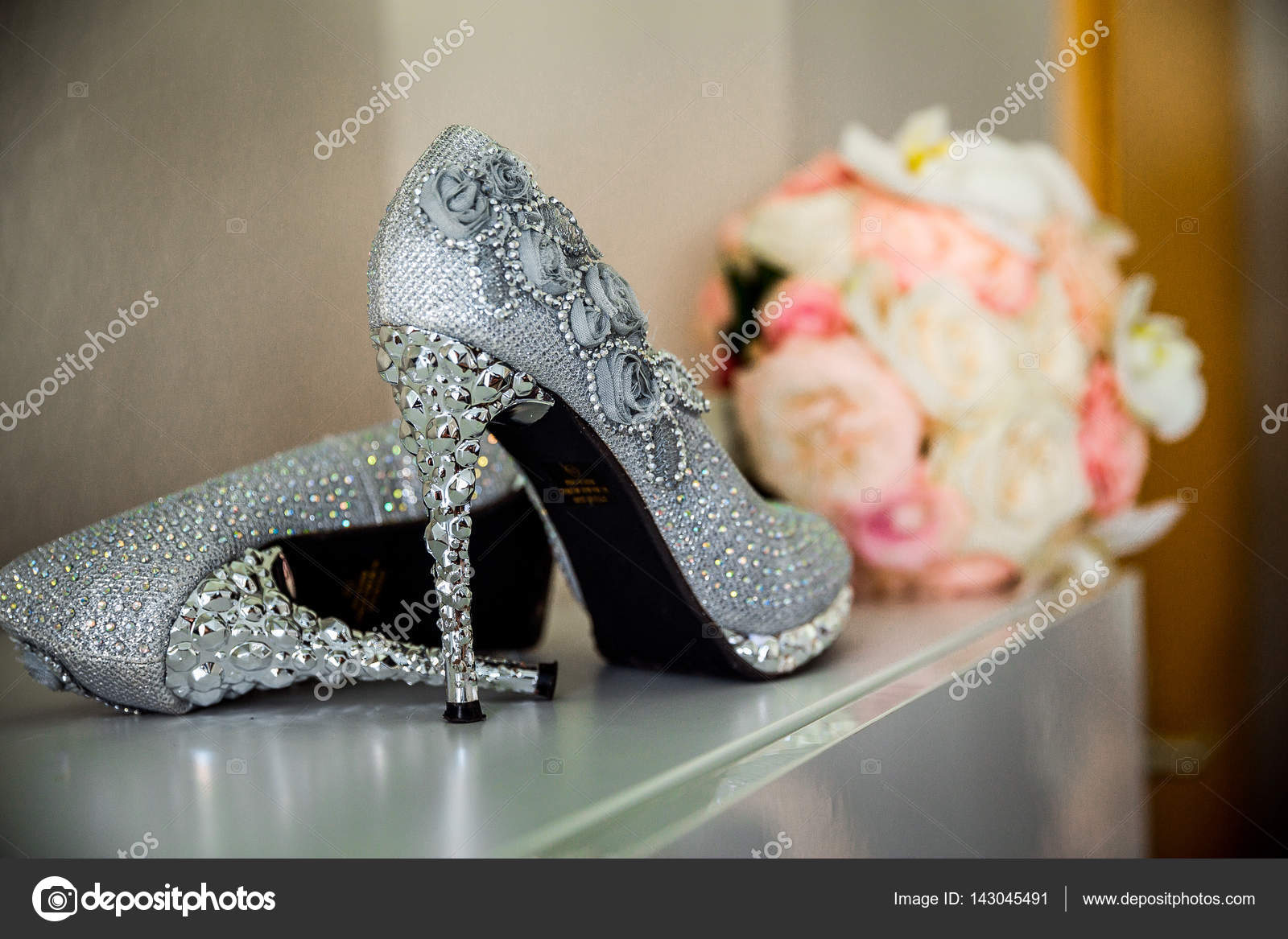 beautiful silver shoes