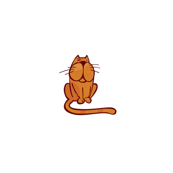 A macska logó. A macska-vektoros logo. Illusztráció egy kövér narancssárga vicce — Stock Vector