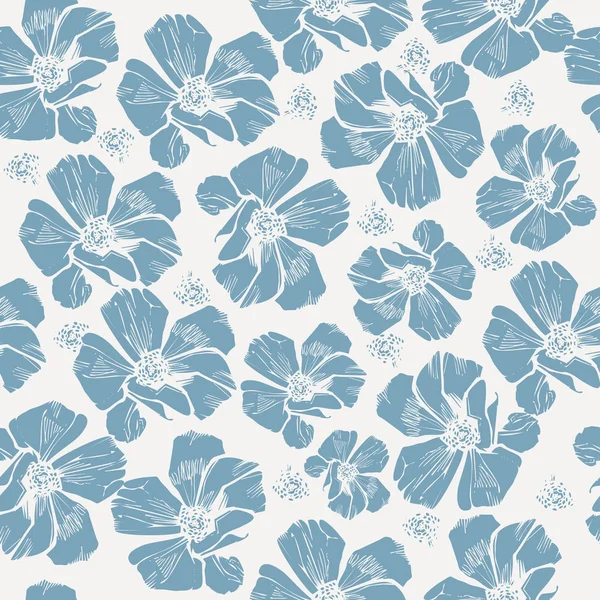 Flowers seamless pattern. Vector pattern of flowers for fabric or Wallpaper — Stock Vector