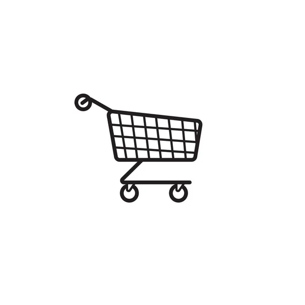 Значок Тележки Супермаркета Белом Фоне Интернет Магазин Продуктовой Корзины Тележка — стоковый вектор