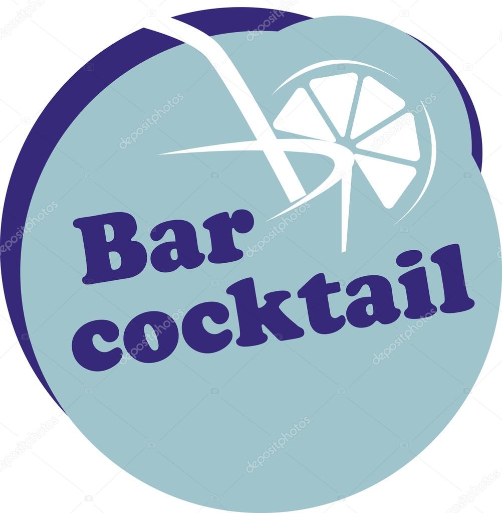 Bar cocktail vector logo icon. 