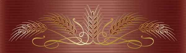 Золотые колосья пшеницы на элегантном коричневом фоне . — стоковый вектор