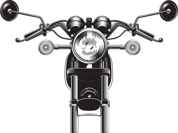 Chopper motorfiets voorzijde. — Stockvector