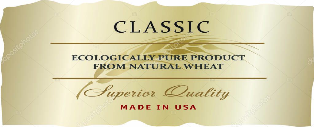 Food or drink label template for Organic farming products with g