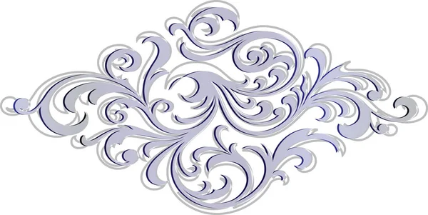 Elemento de decoração de prata elegante com padrão floral para invita — Vetor de Stock