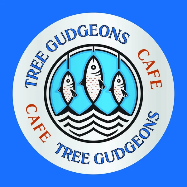 Гуджонські риби як шаблон логотипу ресторану кафе морепродуктів . — стоковий вектор