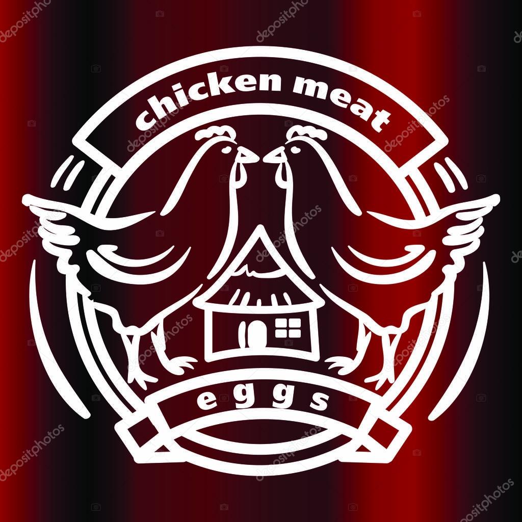 Chicken meat and eggs logo design vector template.