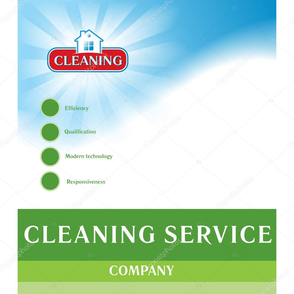 Modern cleaning service logo design idea and banner design templ