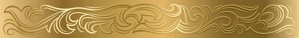 Elegant guld blommig barock segrande mönster prydnad dekoration — Stock vektor