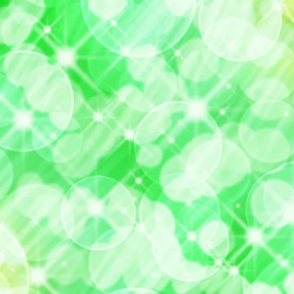 Lente Lichte Achtergrond Glanzende Bokeh Stralende Sterren Een Groene Achtergrond Stockafbeelding