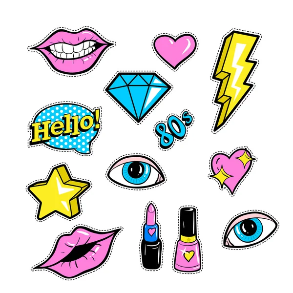 Moda yama rozetleri kümesi