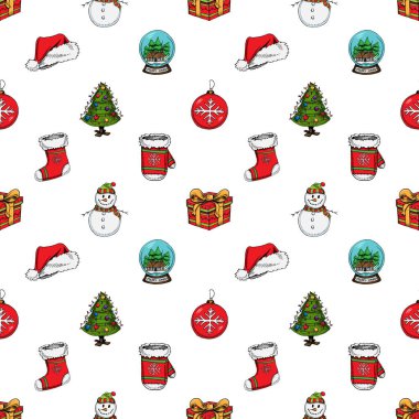 Elle çizilmiş Noel desen