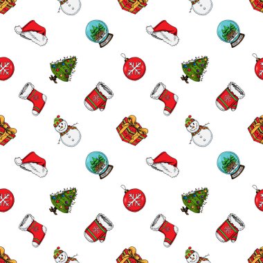 Elle çizilmiş Noel desen