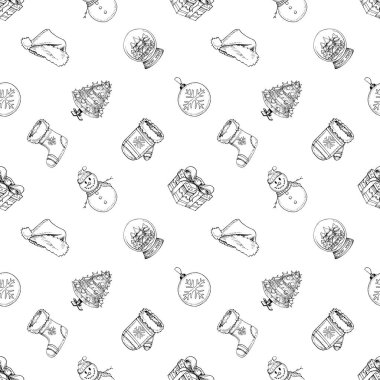 Elle çizilmiş Noel desen