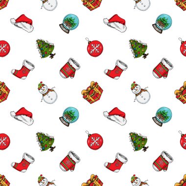 Elle çizilmiş Noel desen