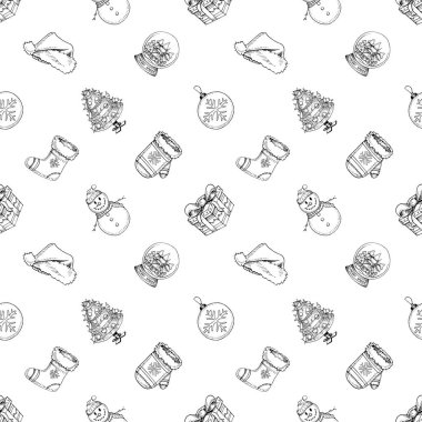 Elle çizilmiş Noel desen