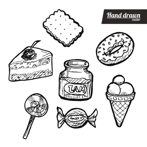 Hand drawn sketch style of candy set