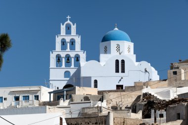 Santorini Island, Yunanistan Kilisesi'nin mavi kubbe