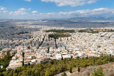 Mount Lycabettus, Yunanistan'dan Atina hava cityscape