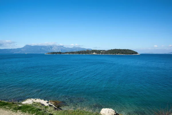 Güzel deniz manzara Corfu Island, Yunanistan. — Stok fotoğraf