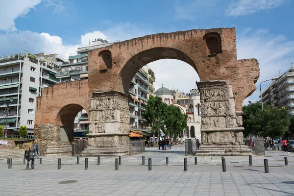 Thessaloniki, Yunanistan - 25 Mayıs 2017: Arch Galerius, daha çok bilinen adıyla Kamara, Selanik, Yunanistan. Bu Roman Emperor Galerius onurlandırmak için inşa edilmiştir.