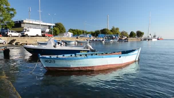 Nessebar Bulgarie Août 2016 Vieux Bateaux Pêche Bois Dans Port — Video