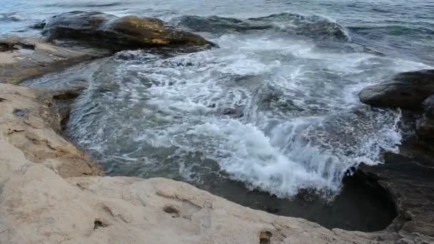 Paisaje Marino Costa Del Mar Negro Cerca Aldea Ravda Bulgaria — Vídeo de stock