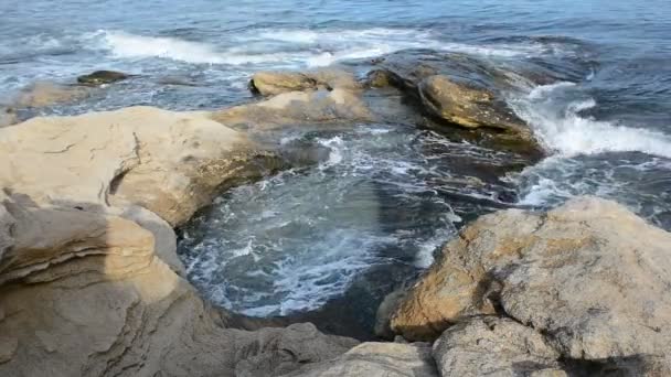 Paisaje Marino Costa Del Mar Negro Cerca Aldea Ravda Bulgaria — Vídeos de Stock