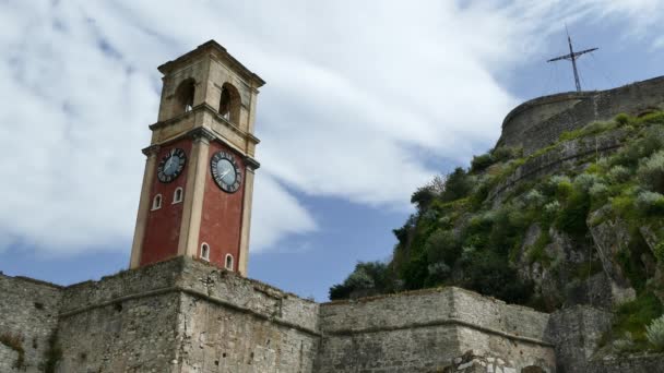 Pevnost Korfu Řecko Ostrov Kerkyra Město Řecké Město Architektura Starý — Stock video