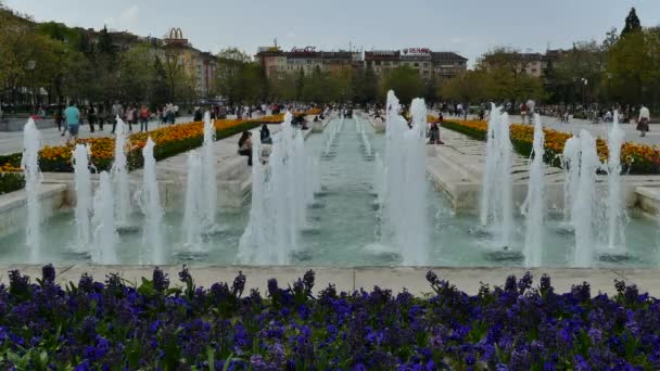Sofia Bulgarie Avril 2018 Fontaines Devant Palais National Culture Sofia — Video