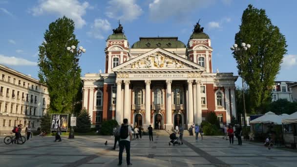 Sofia Bulgaria April 2018 Ivan Vazov National Theatre City Center — Stock Video