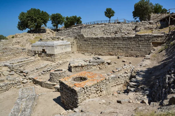 Türkiye Nin Çanakkale Kenti Yakınlarındaki Efsanevi Antik Truva Kentinin Kalıntıları — Stok fotoğraf