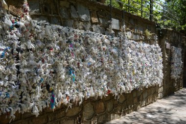 The wishing wall at The House of the Virgin Mary (Meryemana), believed to be the last residence of the mother of Jesus. clipart